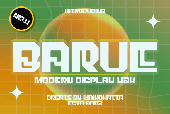 Barue: The Ultimate Y2K Display Font for Retro Tech Branding