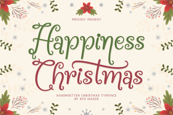 Happiness Christmas: A Handwritten Display Font for Modern Web Design