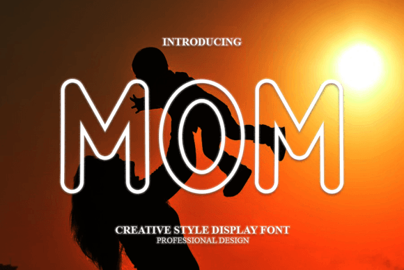 Mom: A Modern Display Font for Creative Product Design