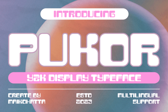 Pukor: A Y2K Display Font for Futuristic Branding